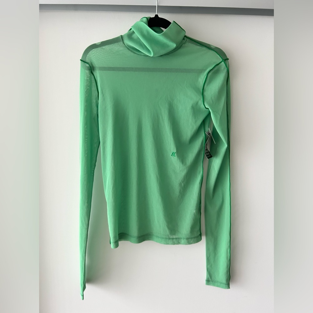 *BRAND NEW* Helmut Lang Radiant Green Tulle Turtleneck